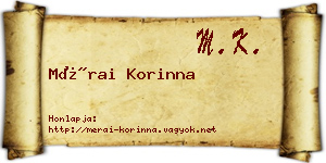 Mérai Korinna névjegykártya